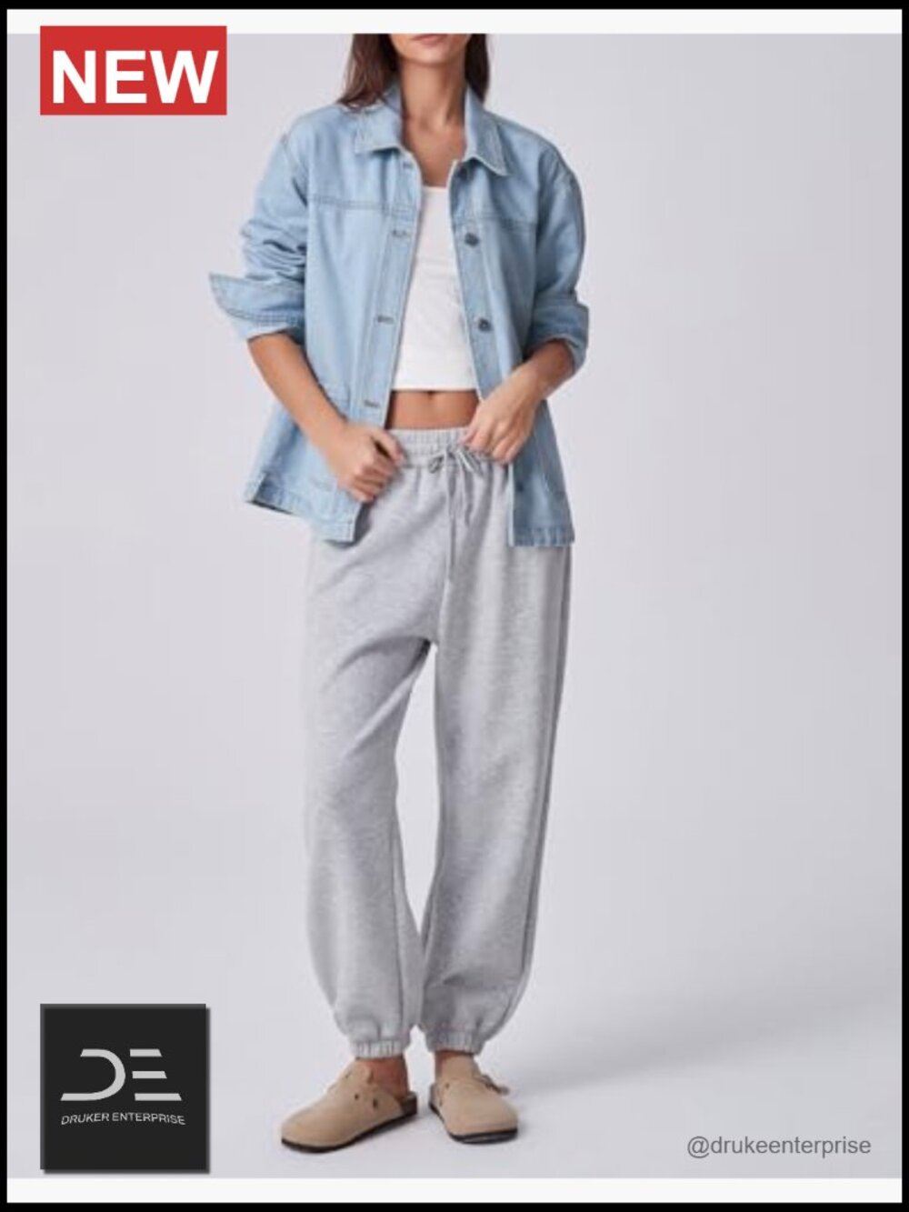 Oversized Denim Jacket Shacket Button Down Long Sleeve Cotton Blend - Picture 3 of 7
